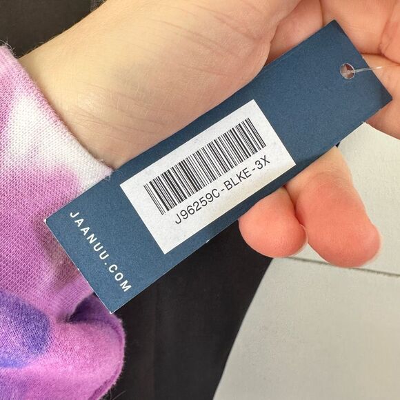 Jaanuu Women’s Plus Size 3X Black Performance V Neck Scrub Top New NWT - Picture 3 of 7